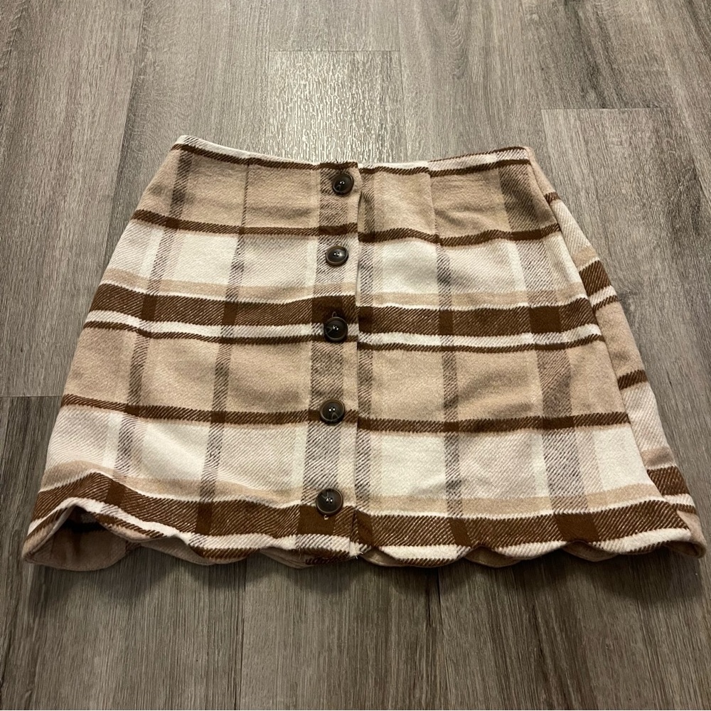 Plaid Button Up Skirt